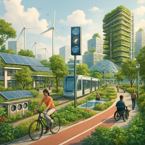 An editorial concept using a visual metaphor to explain a complex future system