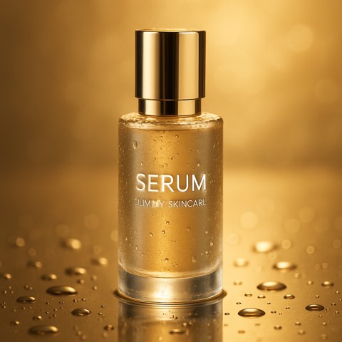 A restrained skincare campaign concept with tactile material and soft light