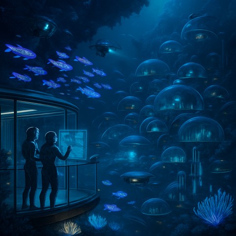 A complex layered scene used to study the effect of detailed prompt constraints