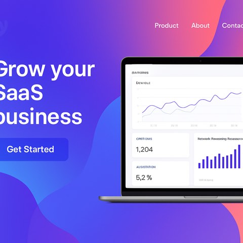 A polished hero layout balancing a visual focal area with readable typography space