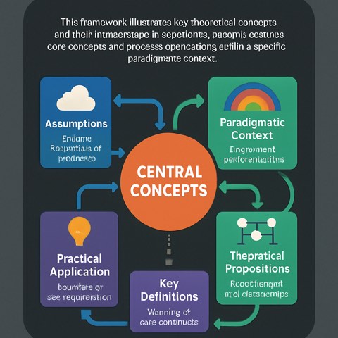 A conceptual framework illustration requiring a concise purpose-based description